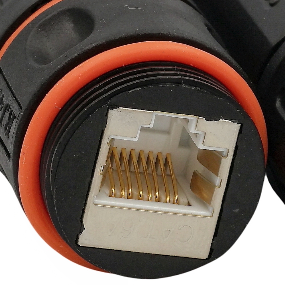 IP68 Waterproof Twisted Pair Connector, STP, Cat. 6A, for RJ-45